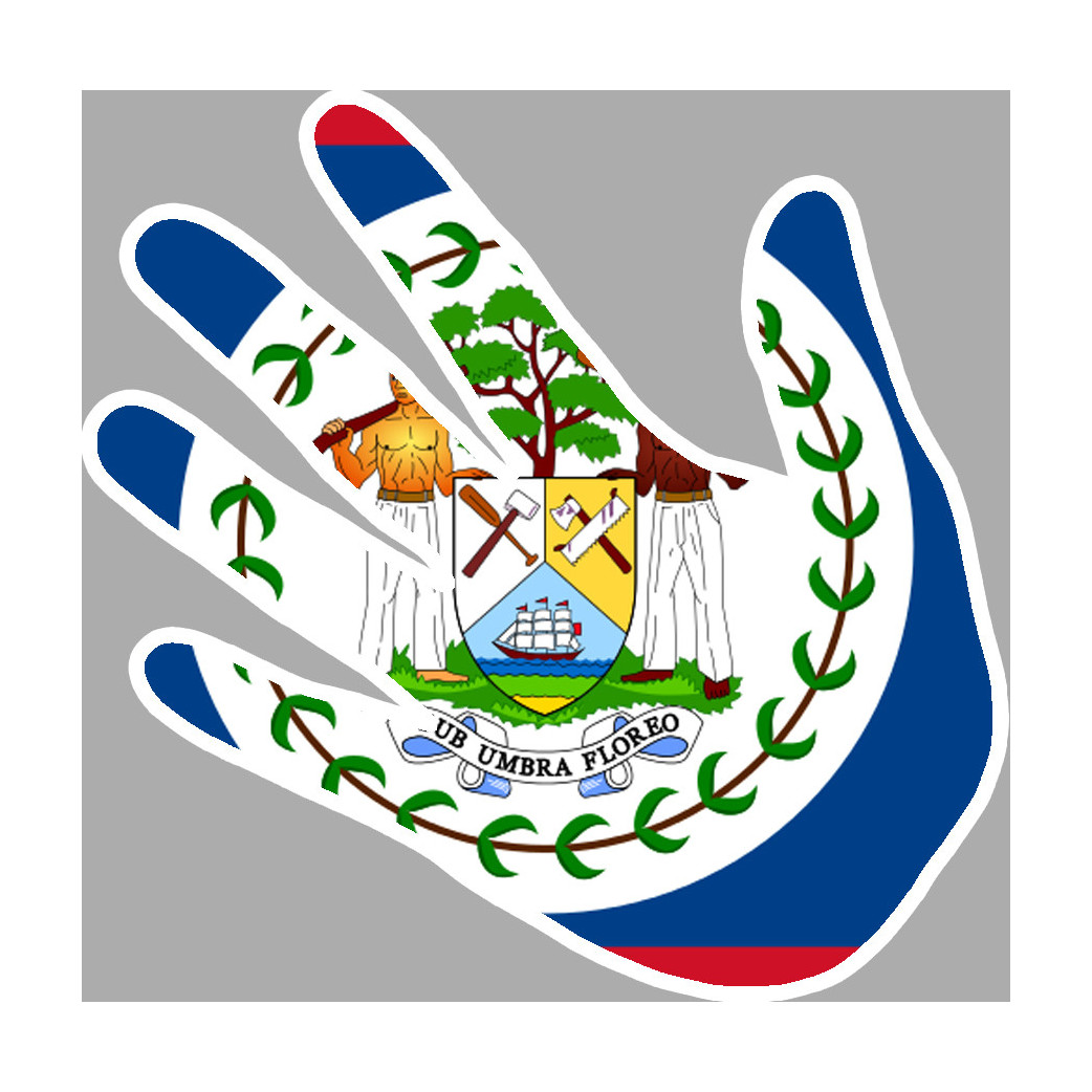 Belize - 17x17cm - Sticker/autocollant