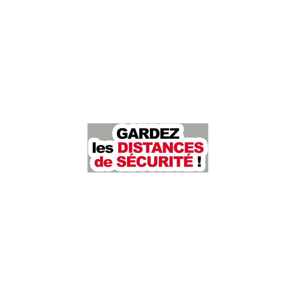 distances de sécurité - 10x4cm - Sticker/autocollant