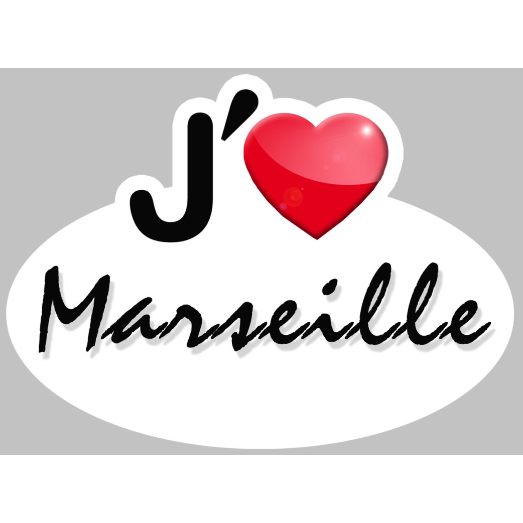 J'aime Marseille - 5x3.7cm - Sticker/autocollant