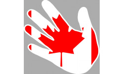 Drapeau main Canada - 15x15cm - Sticker/autocollant