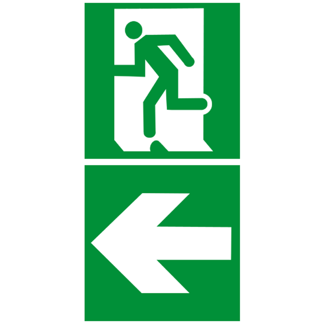 sortie de secours gauche dessous (2fois 10x10cm) - sticker/autocollant