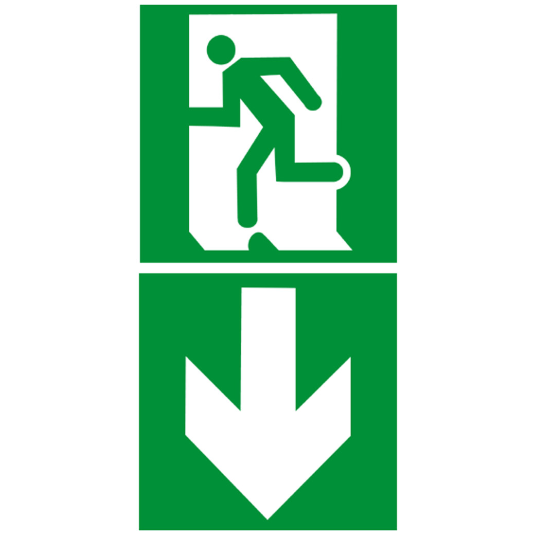 sortie de secours bas dessous (2fois 5x5cm) - sticker/autocollant