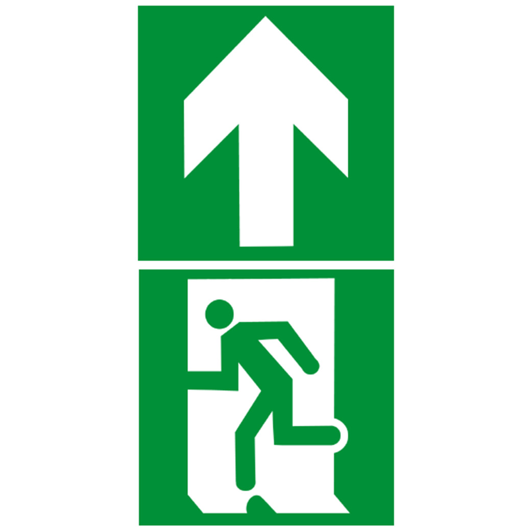 sortie de secours haut dessus (2fois 5x5cm) - sticker/autocollant