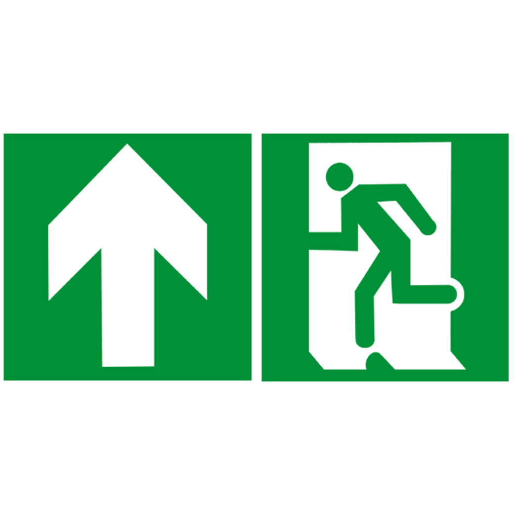sortie de secours haut (2fois 5x5cm) - sticker/autocollant