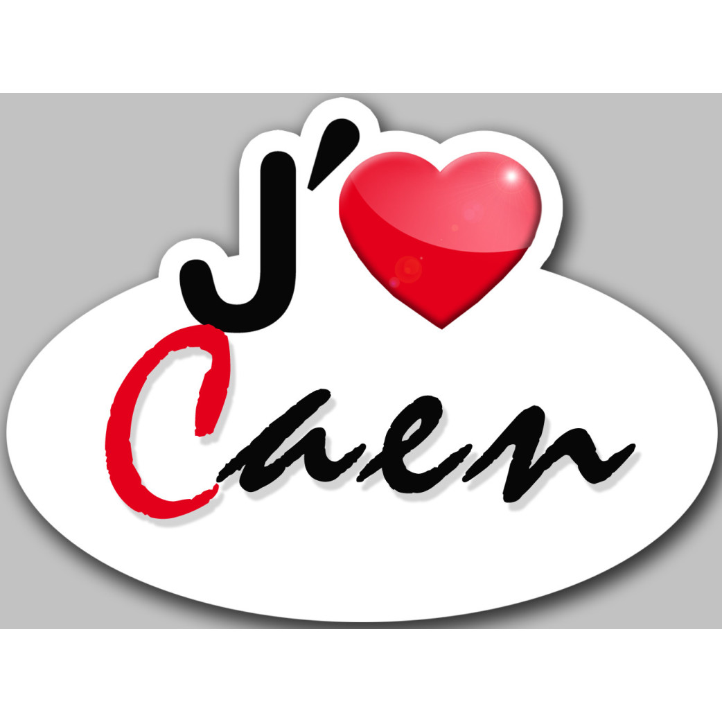 J'aime Caen - 5x3.7cm - Sticker/autocollant