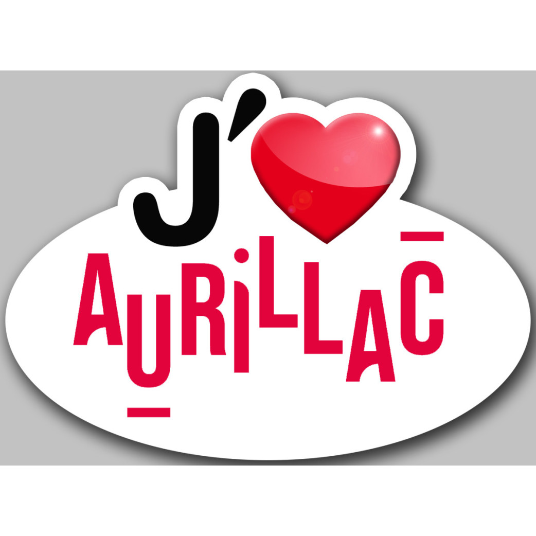 J'aime Aurillac - 15x11cm - Sticker/autocollant