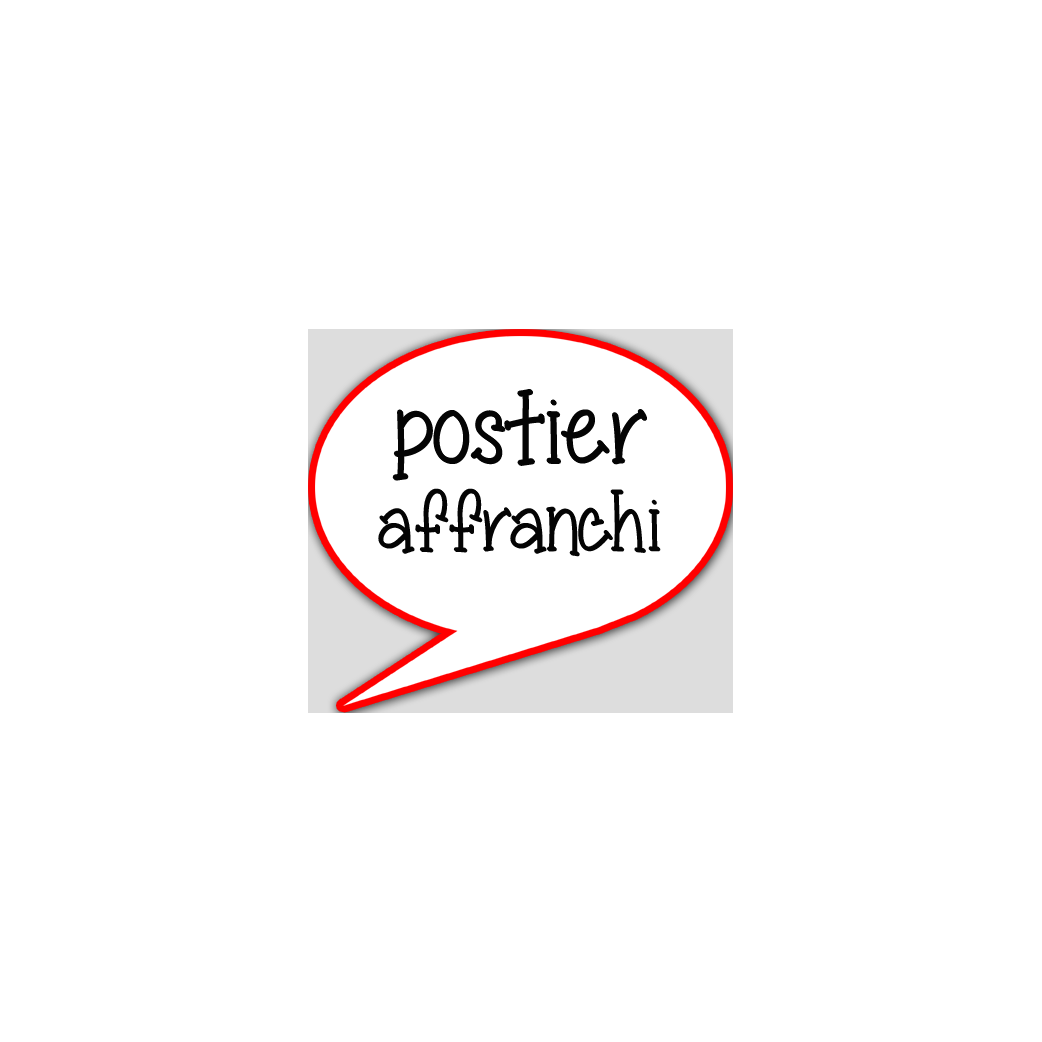 Postier affranchi - 15x13.5cm - sticker/autocollant