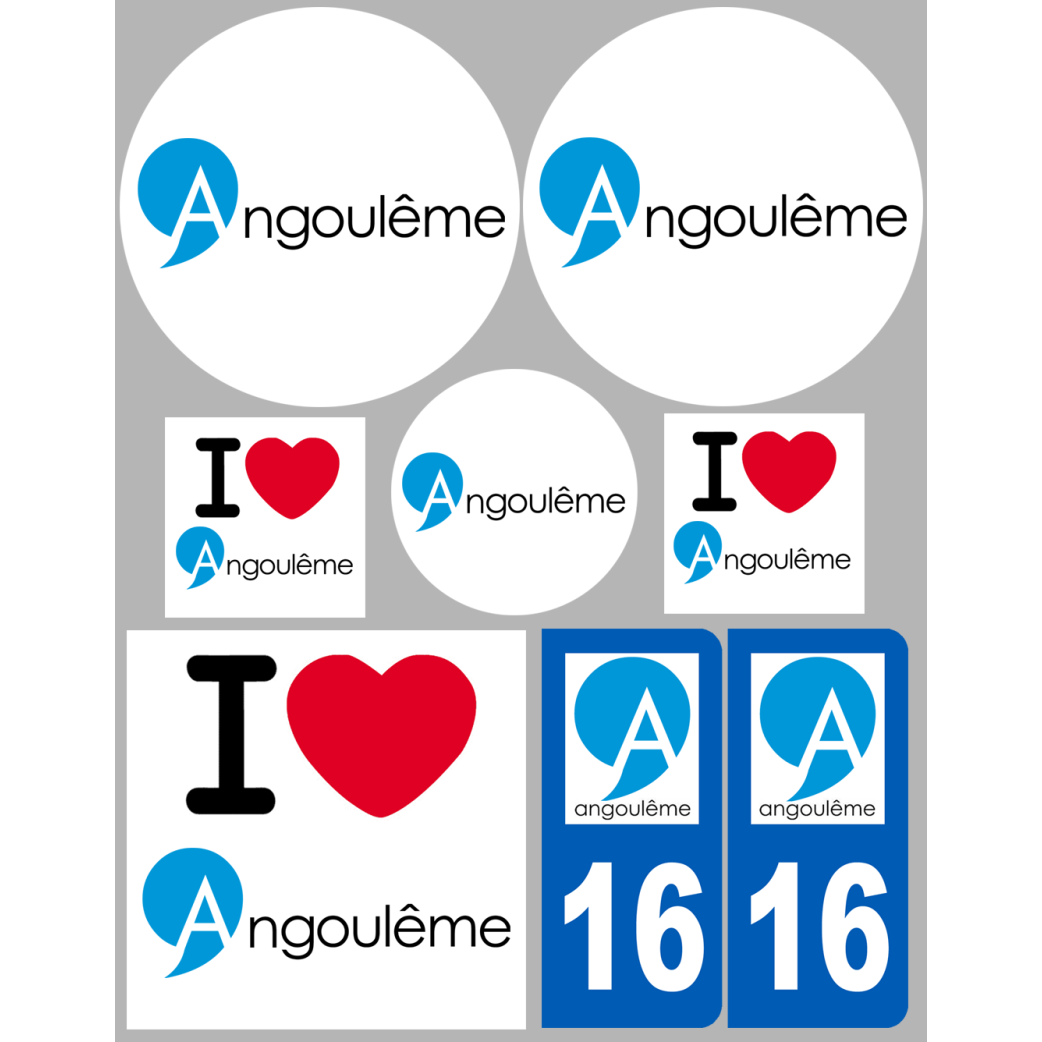 Angoulême (8 autocollants variés) - Sticker/autocollant