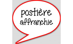 Postière affranchie - 10x9cm - sticker/autocollant