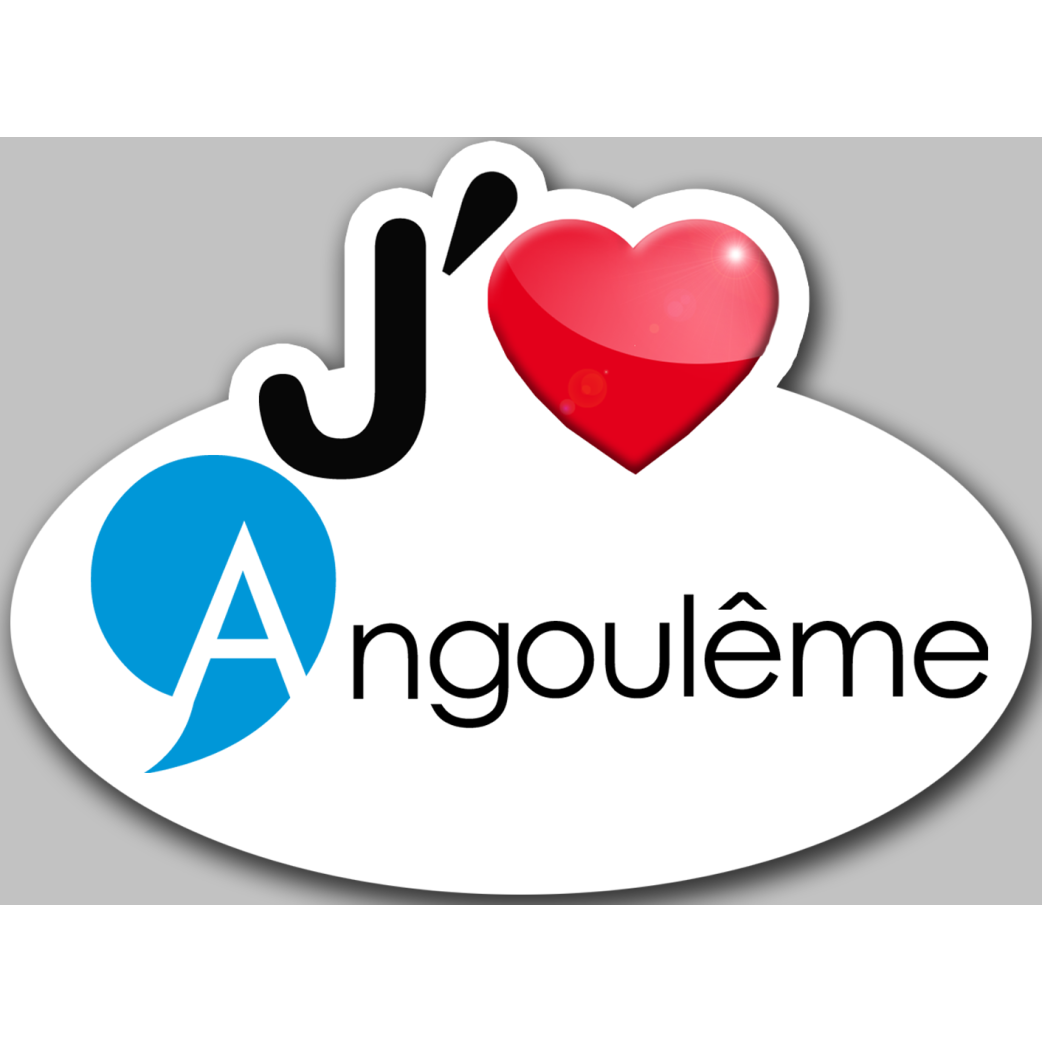 J'aime Angoulême - 15x11cm - Sticker/autocollant