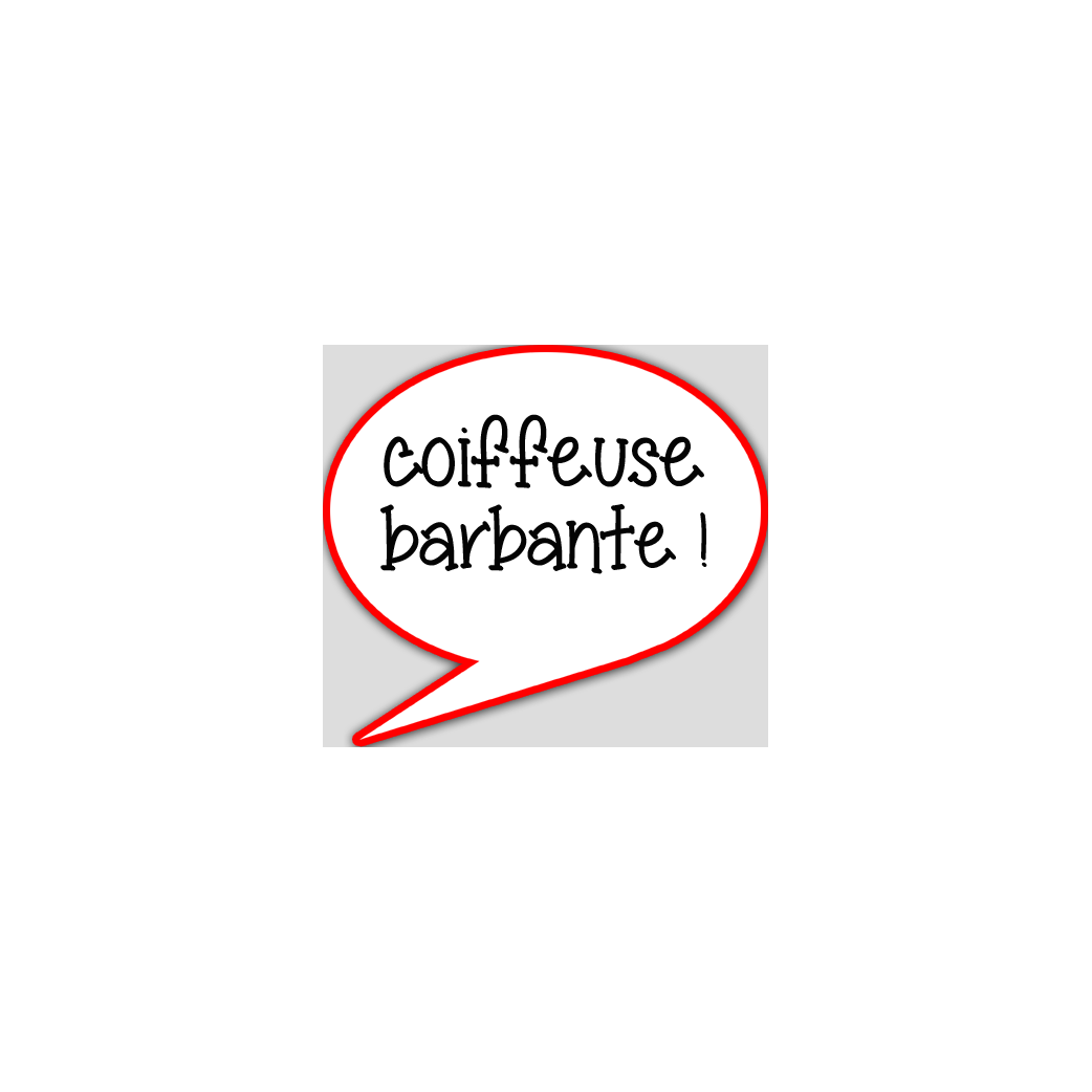 Coiffeuse barbante - 10x9cm - sticker/autocollant