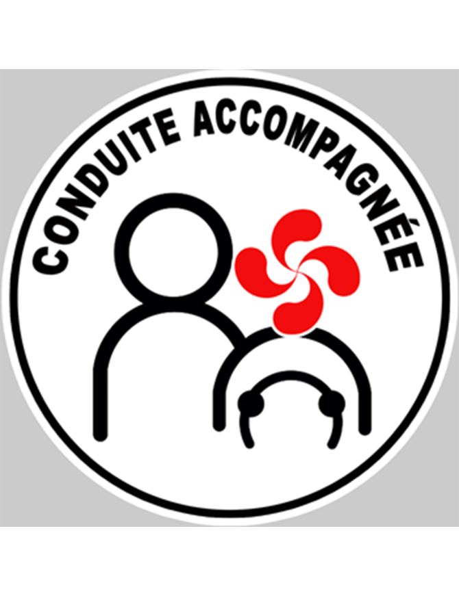 conduite accompagnée Basque - 15cm - Sticker/autocollant conduite accompagnée Basque - 15cm - Sticker/autocollant