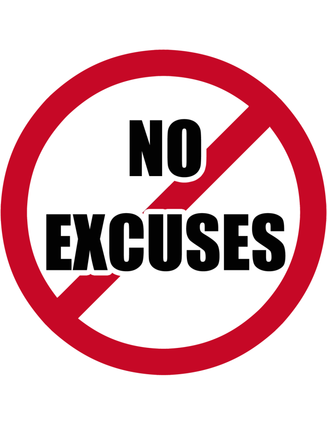 No excuses - 15cm - Sticker/autocollant No excuses - 15cm - Sticker/autocollant