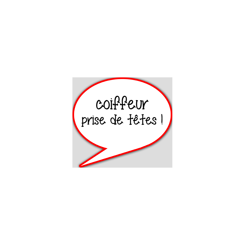 coiffeur prise de tête - 10x9cm - sticker/autocollant