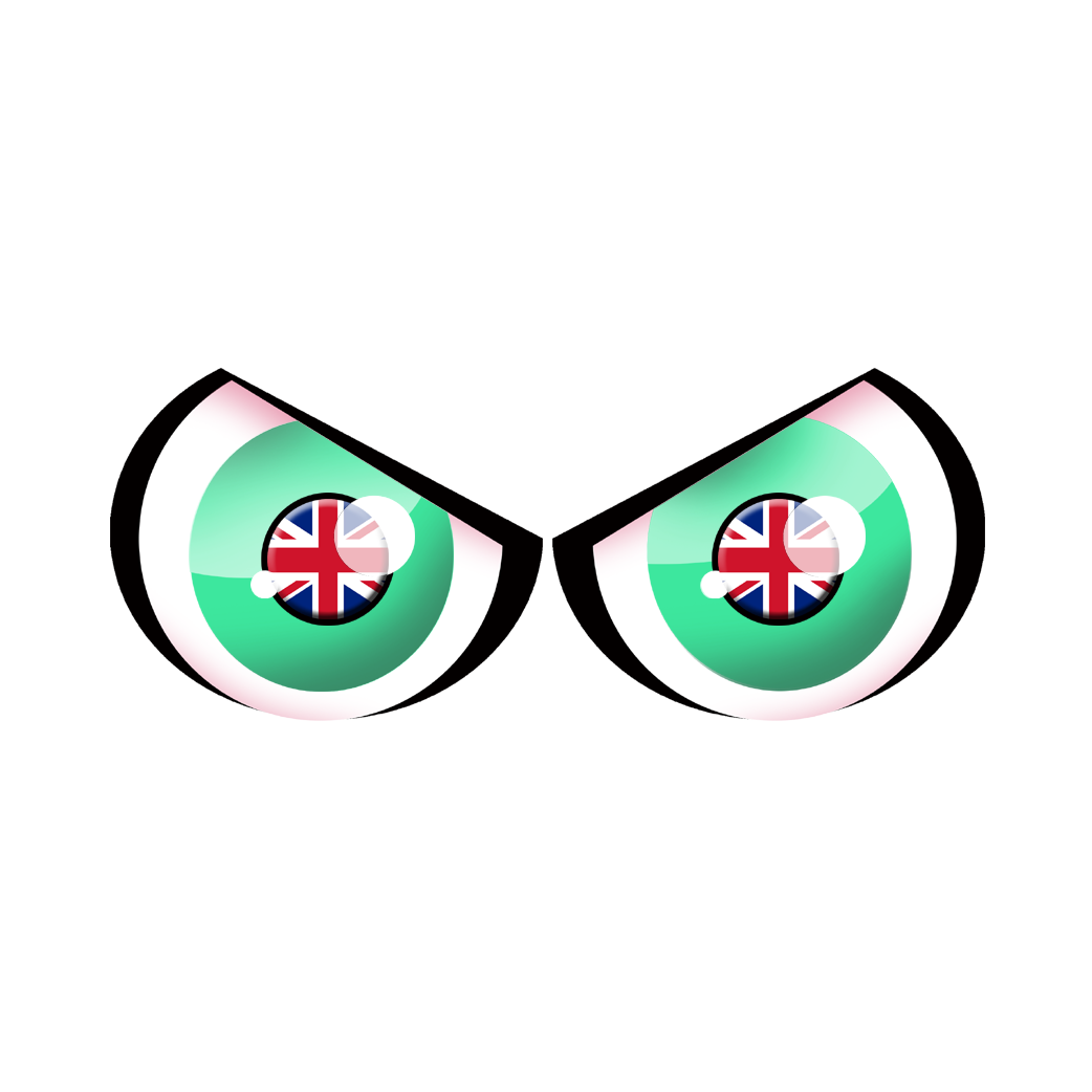 Paire d'yeux Anglais - 14x6cm - Sticker/autocollant