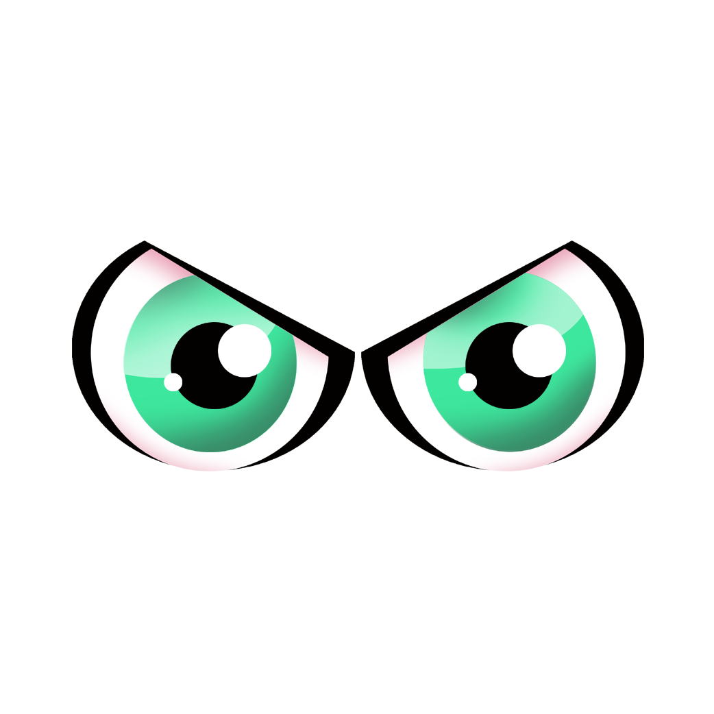 Paire d'yeux verts - 14x6cm - Sticker/autocollant