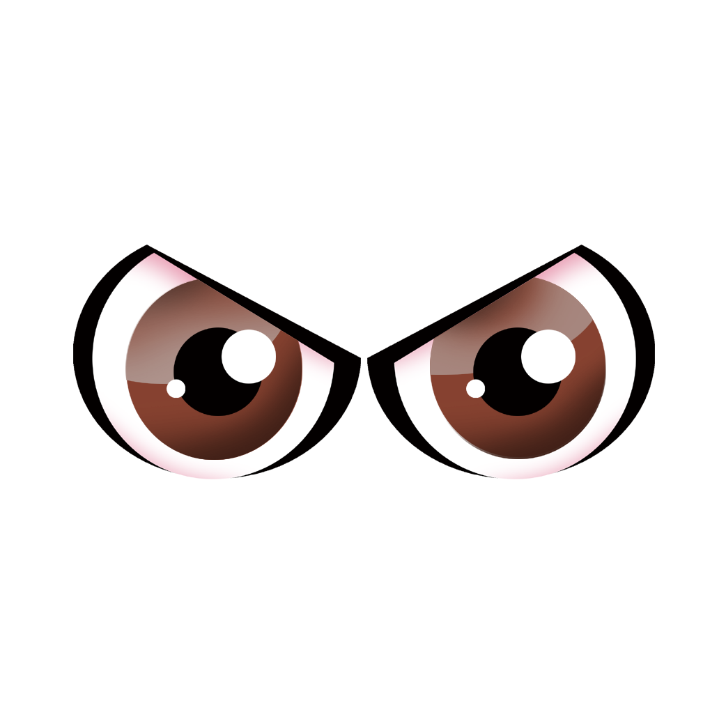 Paire d'yeux marrons - 14x6cm - Sticker/autocollant