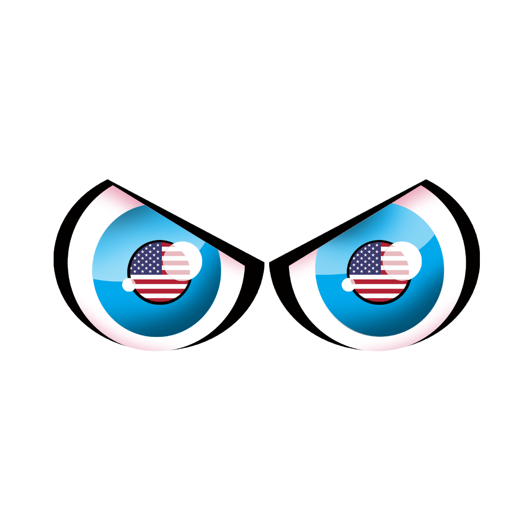 Paire d'yeux USA - 14x6cm - Sticker/autocollant