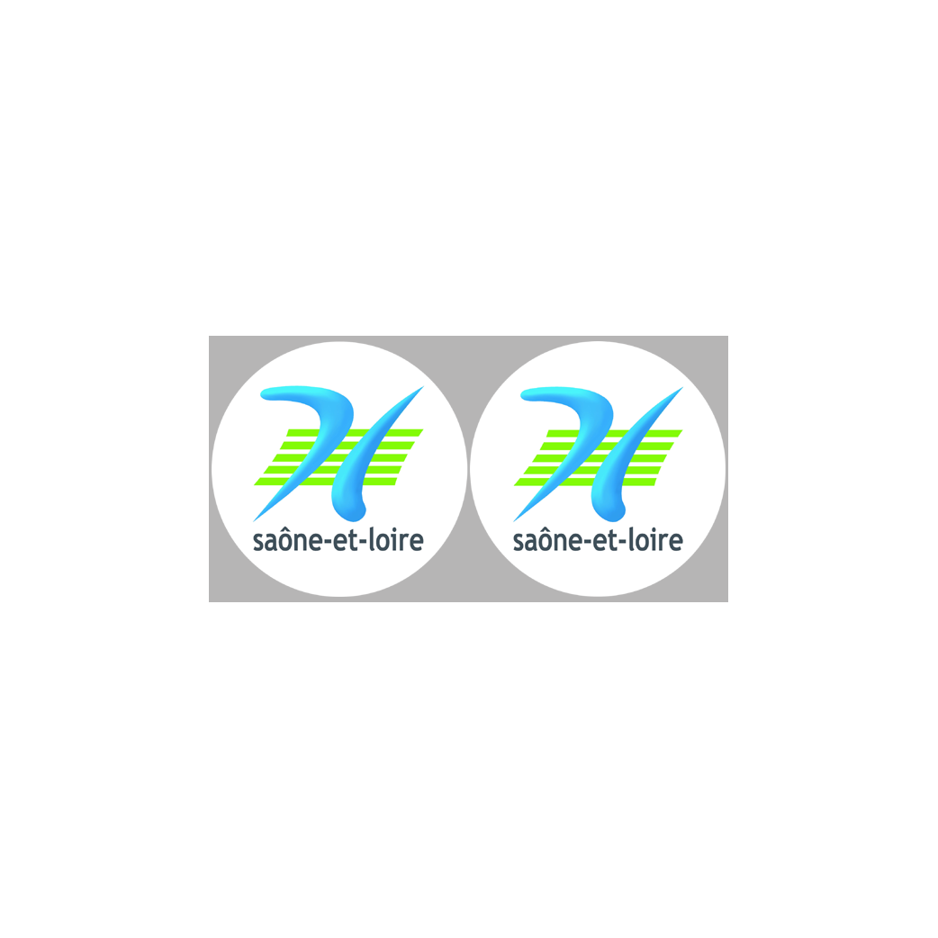 département de la Saône et Loire - 2fois 10cm - Sticker/autocollant