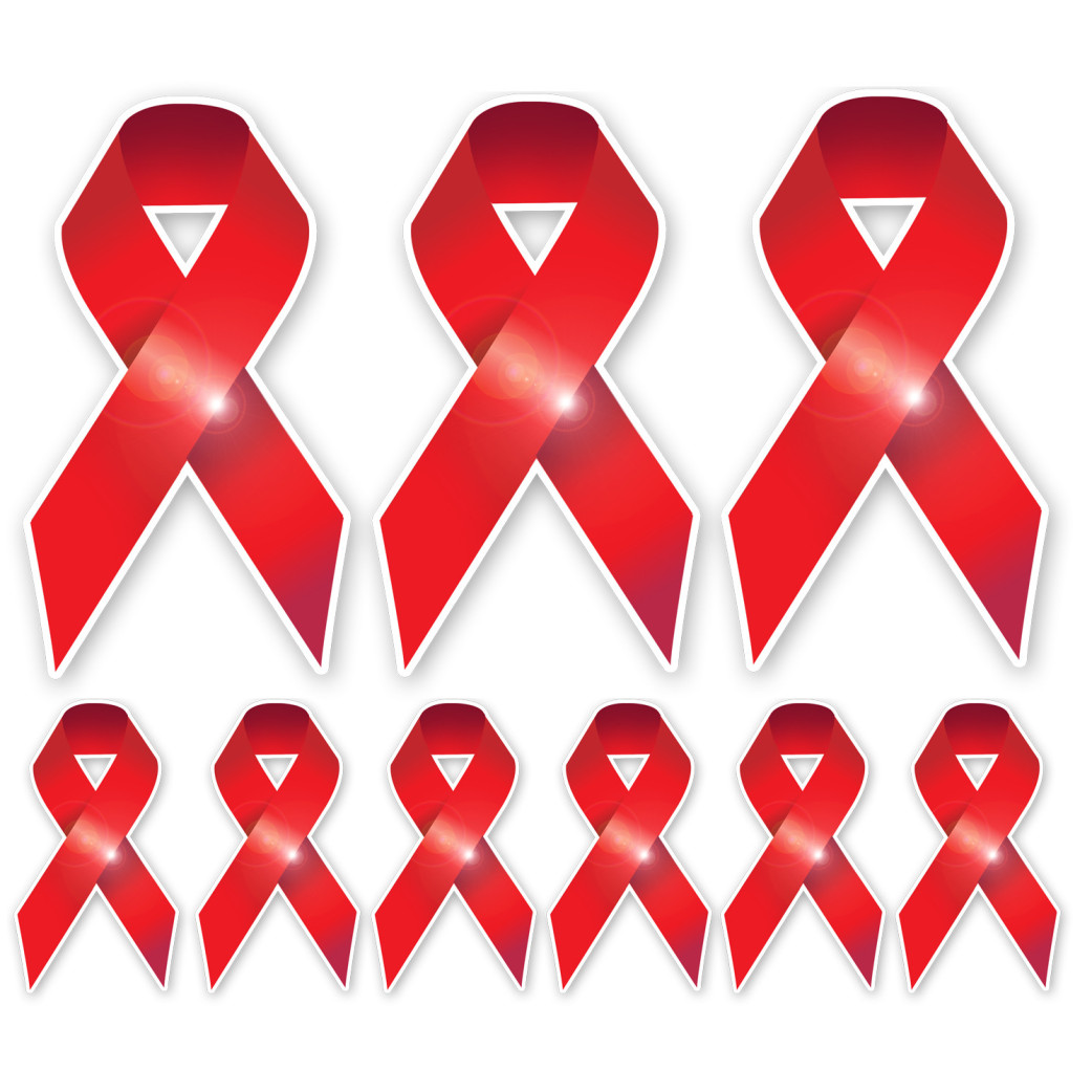 soutien contre le sida - 3fois 10x5.7cm - 6fois 5x2.7cm - Sticker/autocollant