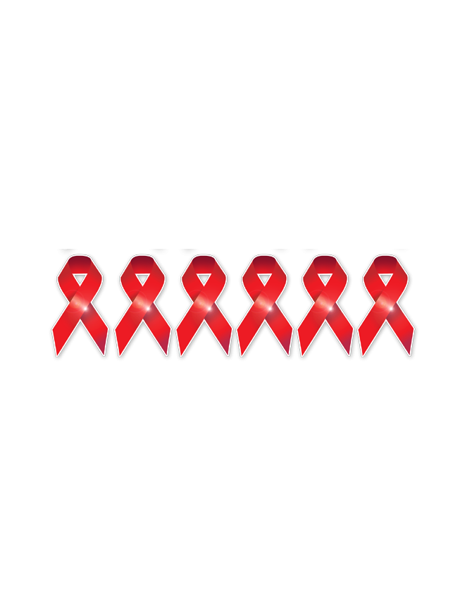 soutien contre le sida - 6fois 5x2.7cm - Sticker/autocollant soutien contre le sida - 6fois 5x2.7cm - Sticker/autocollant