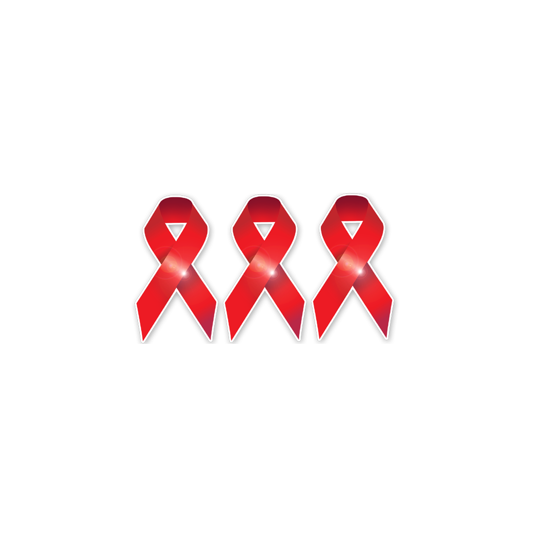 soutien contre le sida - 3fois 10x5.7cm - Sticker/autocollant