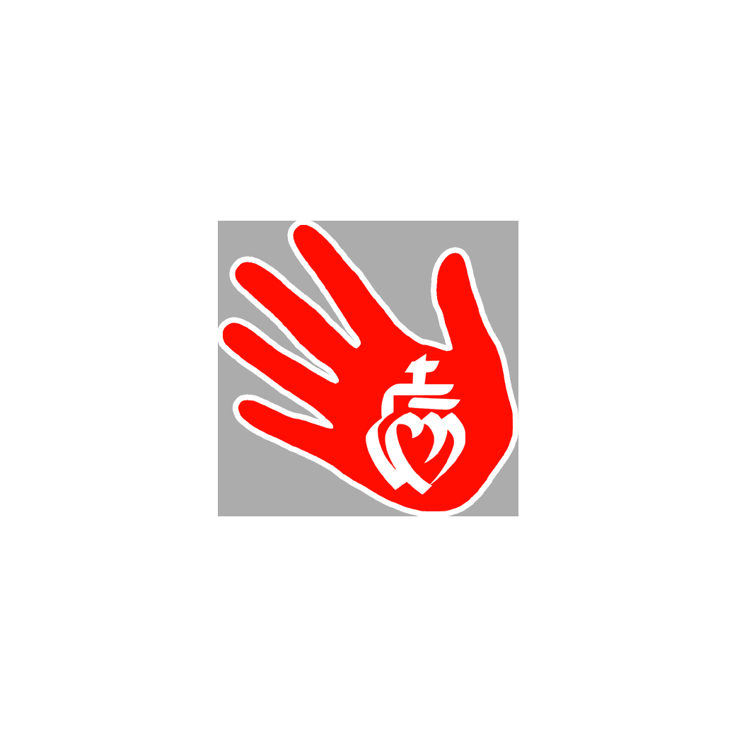 main vendéenne rouge - 10x10cm - Sticker/autocollant