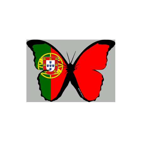 effet papillon Portugais - 10x7cm - Sticker/autocollant effet papillon Portugais - 10x7cm - Sticker/autocollant