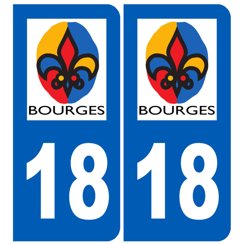 immatriculation Bourges 18 - Sticker/autocollant