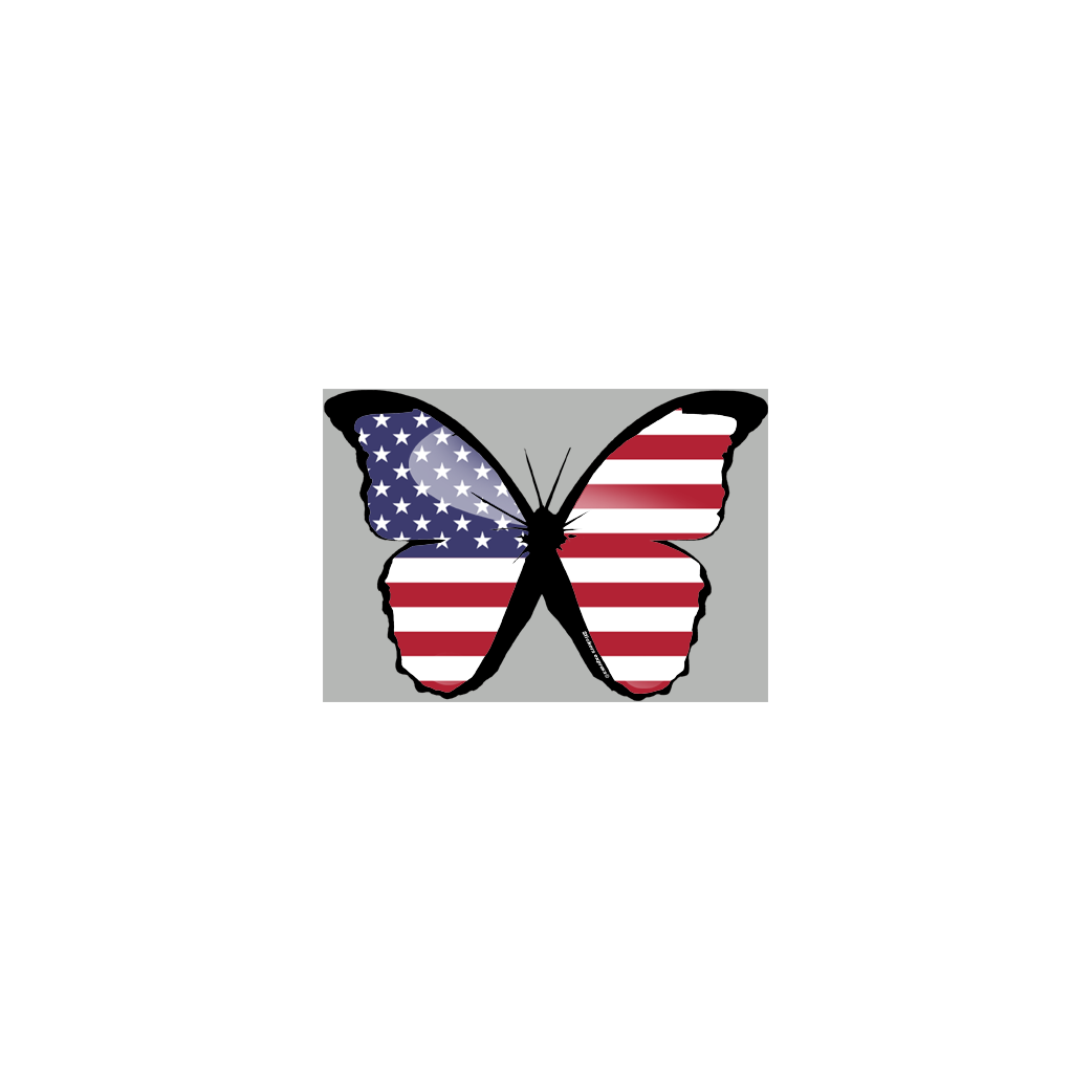 effet papillon USA - 10x7cm - Sticker/autocollant