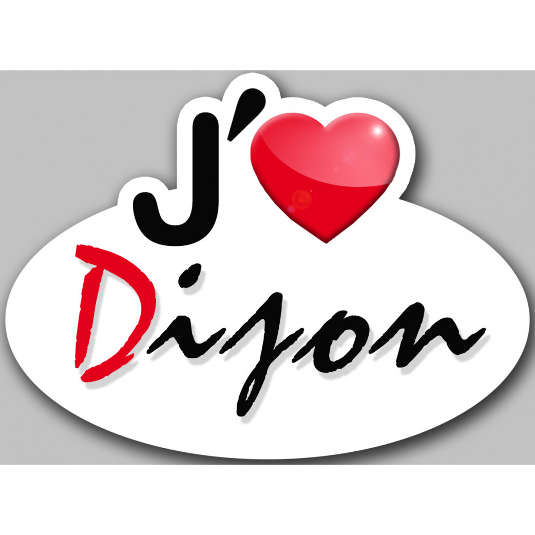 j'aime Dijon (5x3.7cm) - Sticker/autocollant