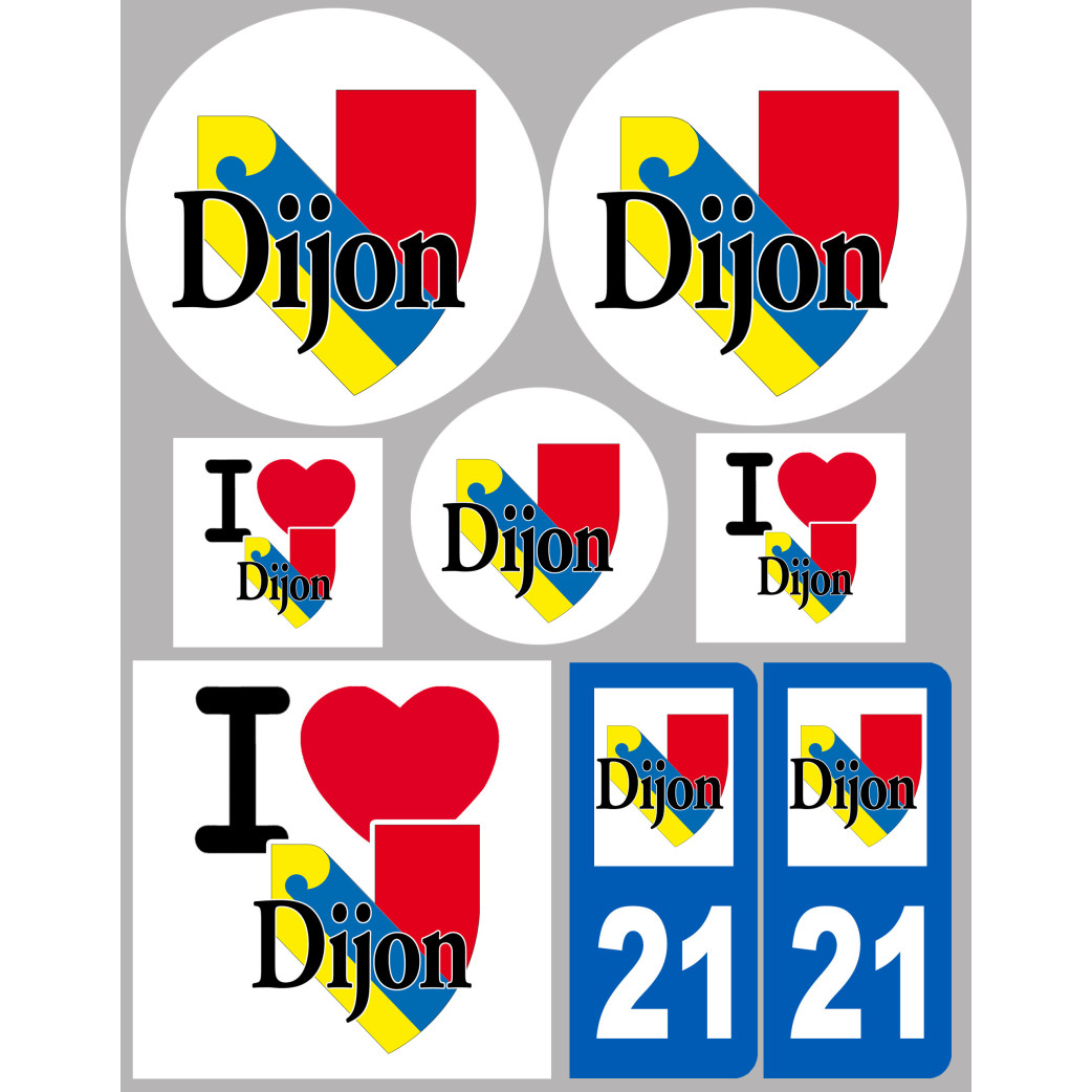 Dijon (8 autocollants variés) - Sticker/autocollant