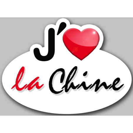 j'aime la Chine - 5x3.7cm - Sticker/autocollant j'aime la Chine - 5x3.7cm - Sticker/autocollant