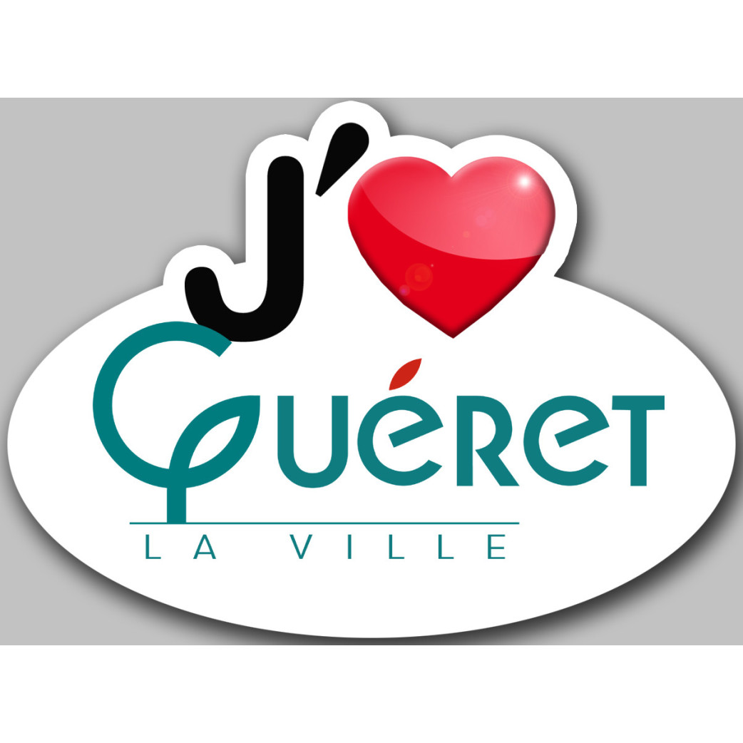 j'aime Guéret (5x3.7cm) - Sticker/autocollant