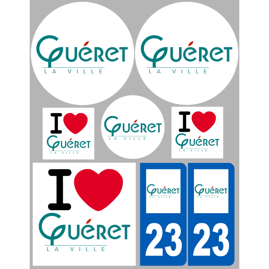 Guéret (8 autocollants variés) - Sticker/autocollant