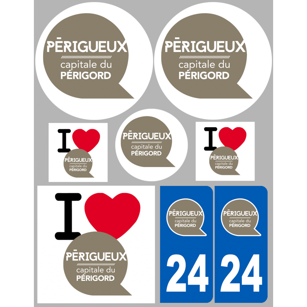 Périgueux (8 autocollants variés) - Sticker/autocollant