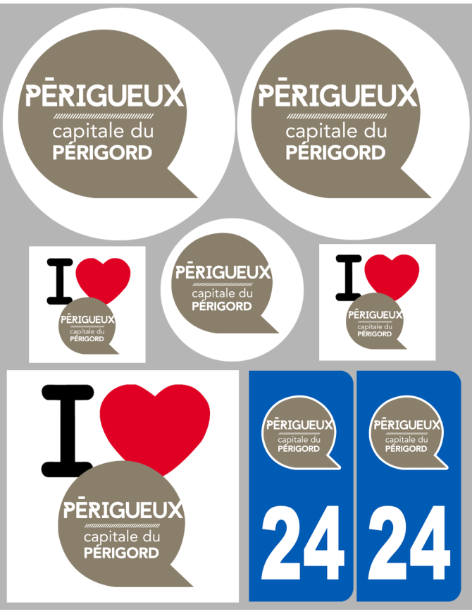 Périgueux (8 autocollants variés) - Sticker/autocollant Périgueux (8 autocollants variés) - Sticker/autocollant