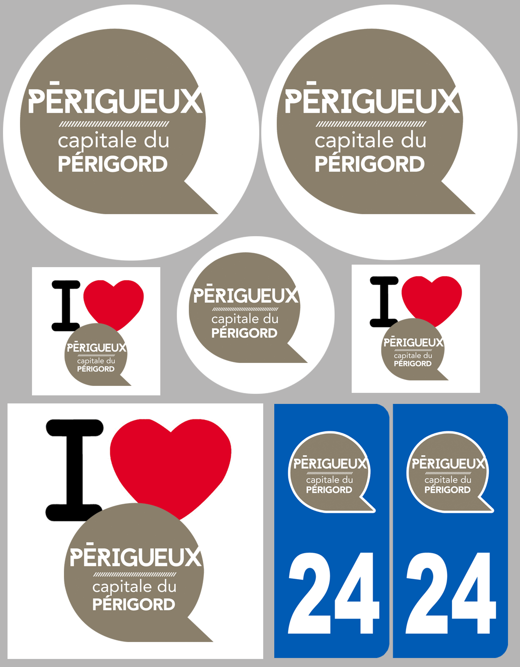 Périgueux (8 autocollants variés) - Sticker/autocollant