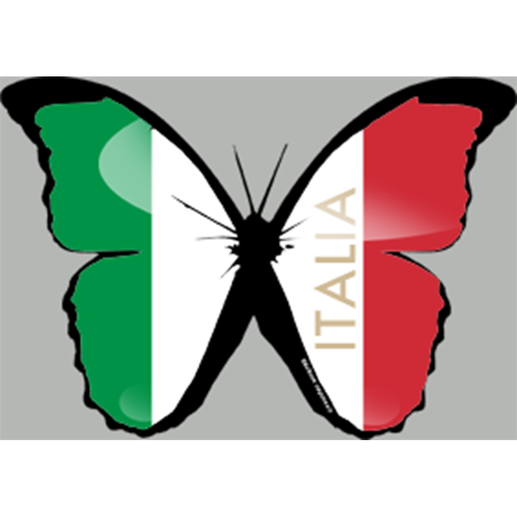 effet papillon Italien - 10x7cm - Sticker/autocollant