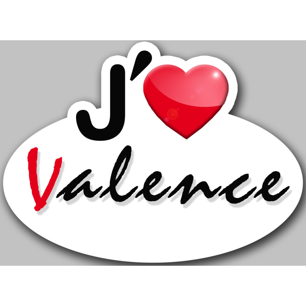 j'aime Valence - 5x3.7cm - Sticker/autocollant