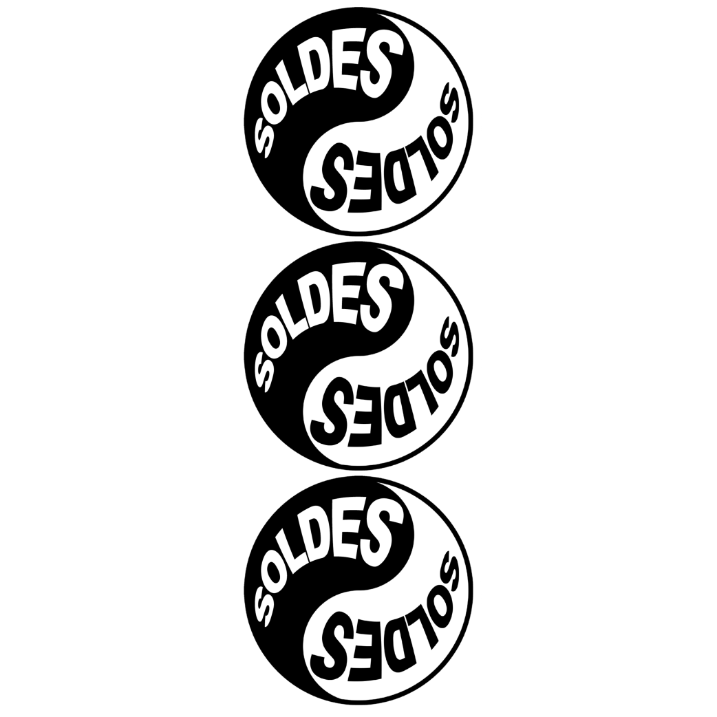 Soldes Yin Yang (3 fois 9.5x9.5cm) - Sticker/autocollant