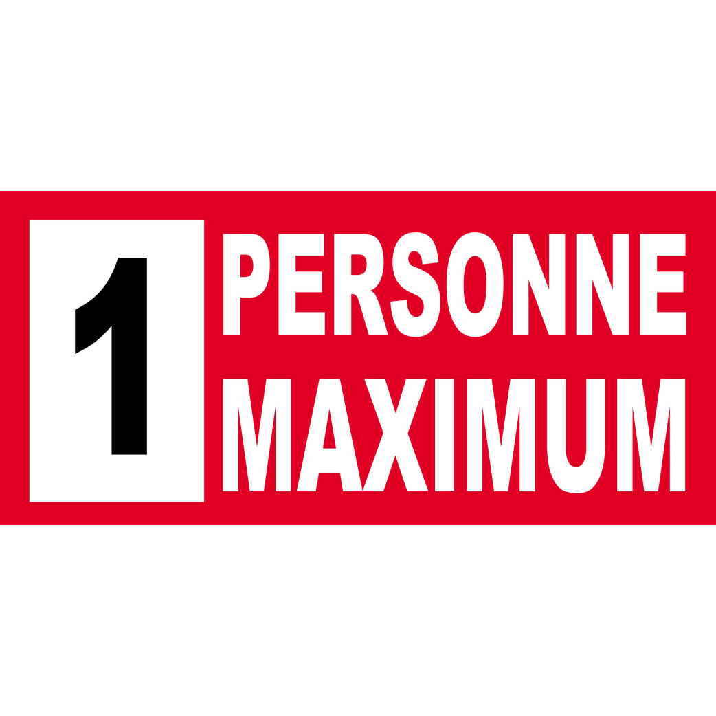 1 personne maximum - 10X4.5cm - Sticker/autocollant