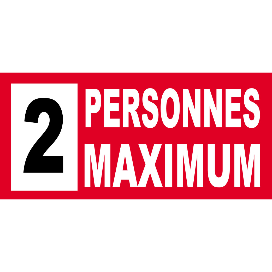 2 personnes maximum - 20X9cm - Sticker/autocollant
