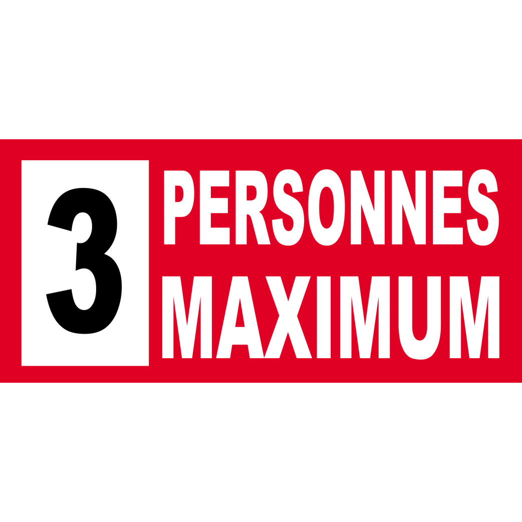 3 personnes maximum - 20X9cm - Sticker/autocollant