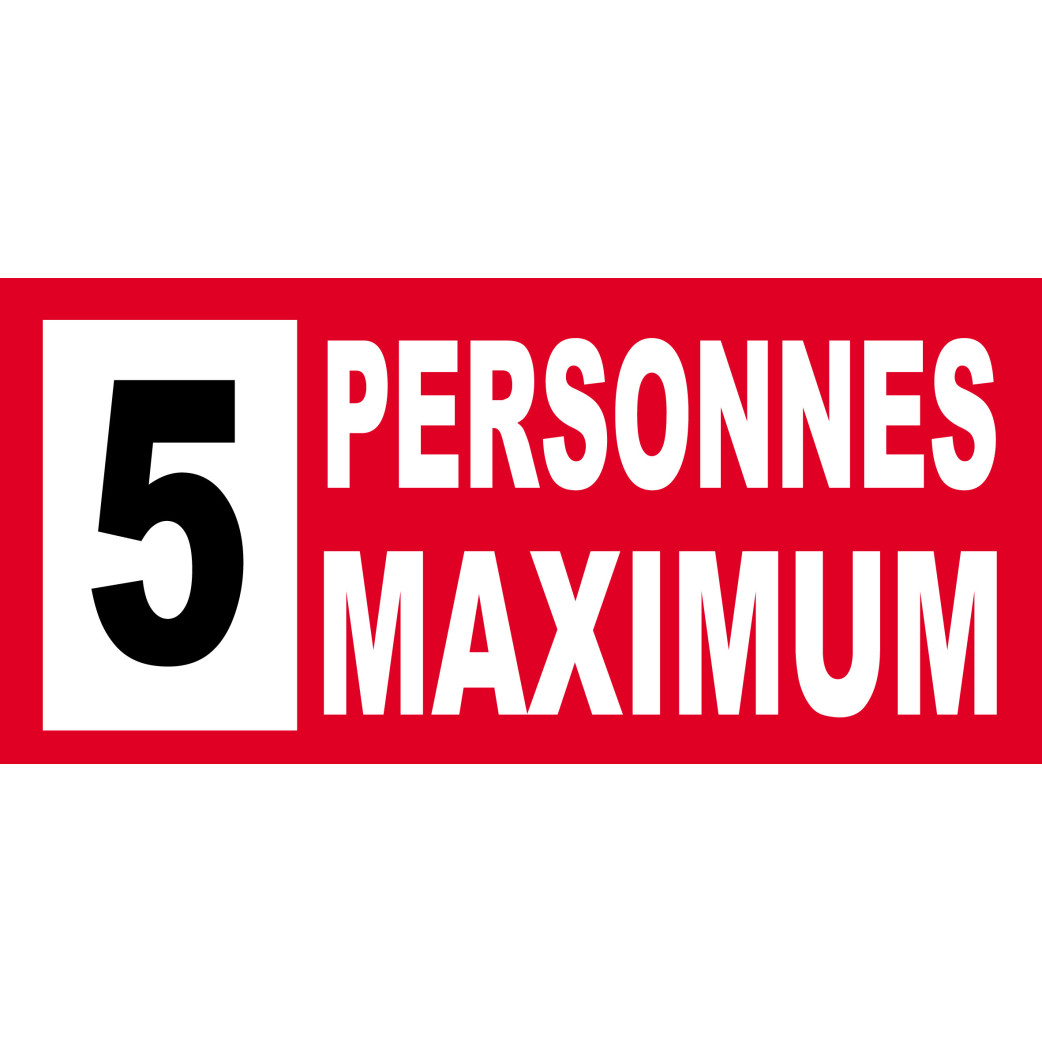 5 personnes maximum - 10X4.5cm - Sticker/autocollant