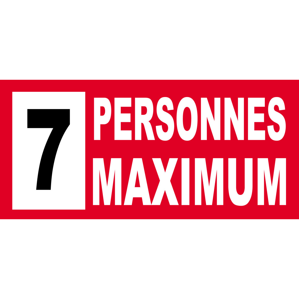 7 personnes maximum - 30X14cm - Sticker/autocollant