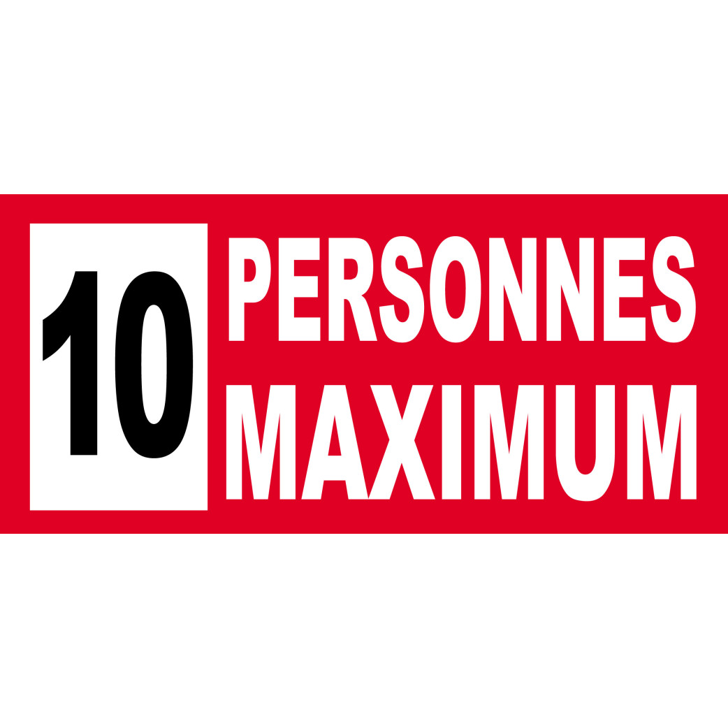 10 personnes maximum - 10X4.5cm - Sticker/autocollant