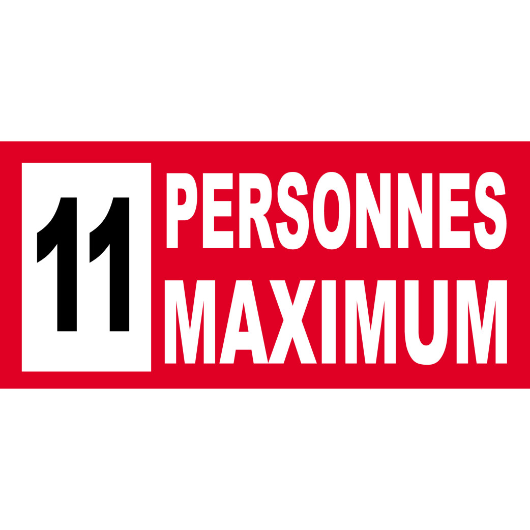 11 personnes maximum - 20X9cm - Sticker/autocollant