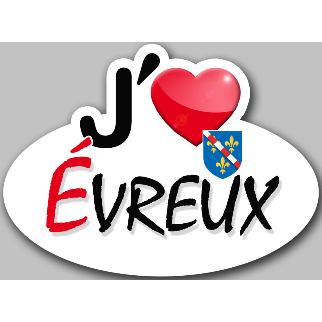 j'aime Évreux - 15x11cm - Sticker/autocollant