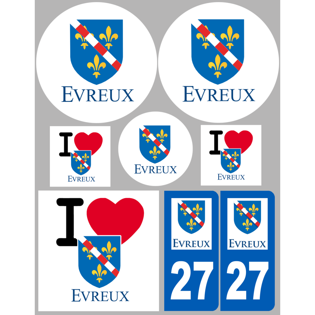 Évreux (8 autocollants variés) - Sticker/autocollant